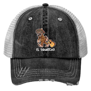 Discover El Squatcho Funny mexican guitar sasquatch Trucker Hats