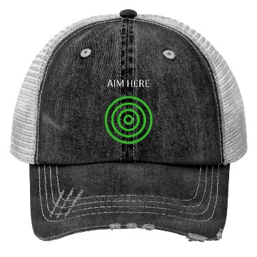 Discover Aim Here Target Archery Bullseye Trucker Hats