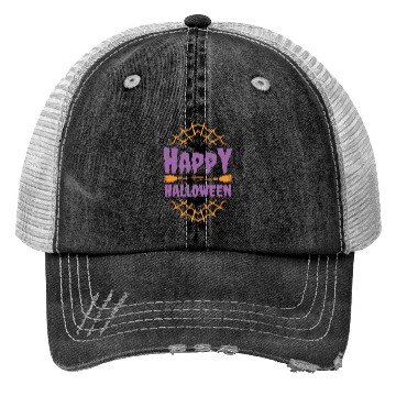 Discover Happy Halloween Cat Pumpkin Trucker Hats