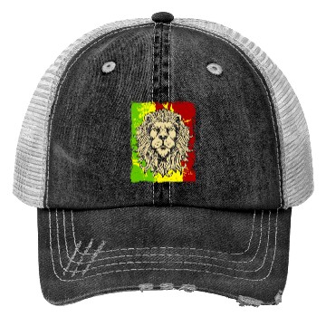 Discover Reggae Jamaican Lion Rasta African Trucker Hats