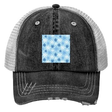 Discover Blue Snowflakes Pattern Trucker Hats