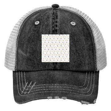 Discover Modern Snowflakes Pattern White Gold Trucker Hats