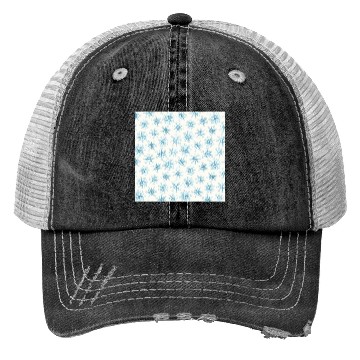 Discover Elegant Snowflakes Pattern White Blue Trucker Hats