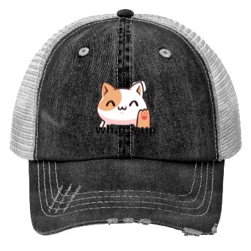 Discover what's up cat design style back to school Trucker Hats