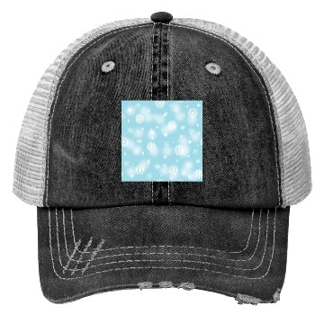Discover Abstract Blue Snowflakes Pattern Trucker Hats
