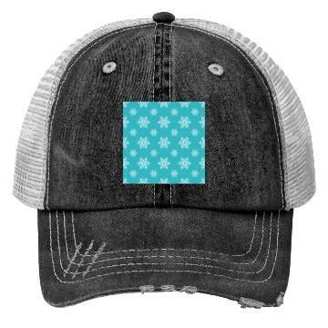 Discover Decorative Teal Snowflakes Pattern Trucker Hats