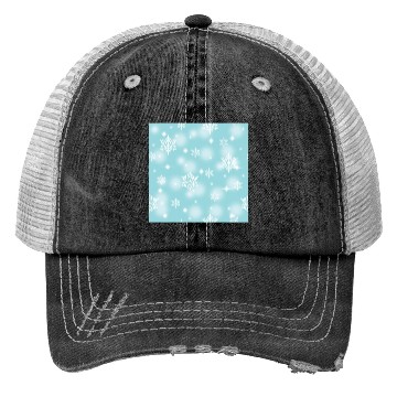 Discover Blue Snowflakes Pattern Trucker Hats