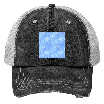 Discover Blue Snowflakes Pattern Trucker Hats