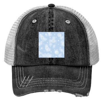 Discover Elegant Blue Snowflakes Pattern Trucker Hats