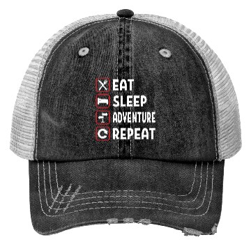 Discover Eat Sleep Adventure Repeat Trucker Hats