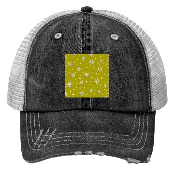 Discover Yellow Snowflakes Pattern Trucker Hats