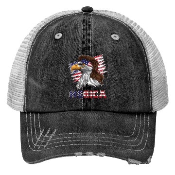 Discover American Bald Eagle Mullet Merica Bird Of Prey Trucker Hats