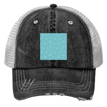 Discover Teal Snowflakes Pattern Trucker Hats