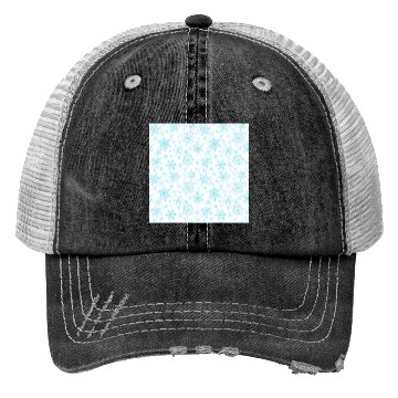 Discover Modern Snowflakes Pattern White Teal Trucker Hats