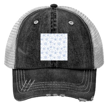 Discover Modern Snowflakes Pattern White Blue Trucker Hats