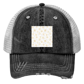 Discover Modern Snowflakes Pattern White Gold Trucker Hats