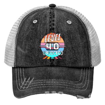 Discover 40th Birthday Bonus Level Trucker Hats