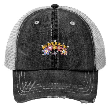 Discover Emily Groovy Flower Tie Dye, Emily Hippie Flower Trucker Hats