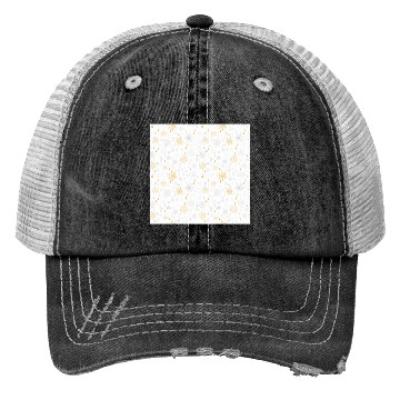 Discover Modern Snowflakes Pattern White Gold Trucker Hats
