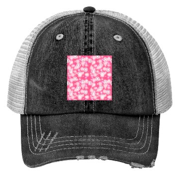 Discover Pink White Snowflakes Pattern Trucker Hats