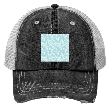 Discover Teal Snowflakes Pattern Trucker Hats