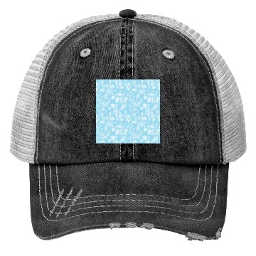 Discover Pretty Blue Snowflakes Pattern Trucker Hats