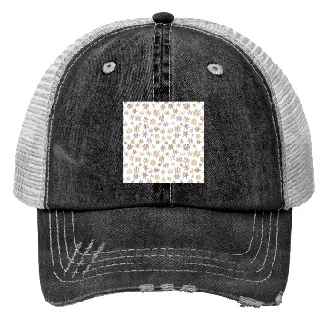 Discover Modern Snowflakes Pattern White Gold Trucker Hats
