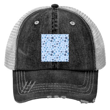 Discover Blue Snowflakes Pattern Trucker Hats