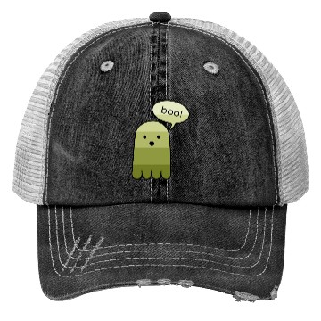 Discover Olive Green Boo Ghost Halloween Trucker Hats