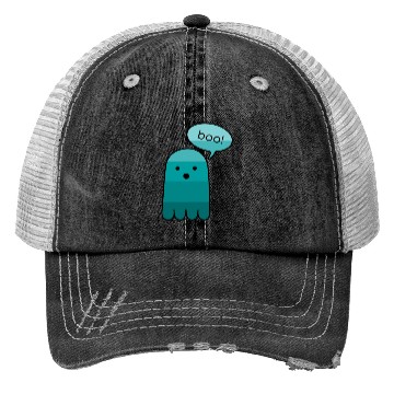 Discover Persian Green Boo Ghost Halloween Trucker Hats