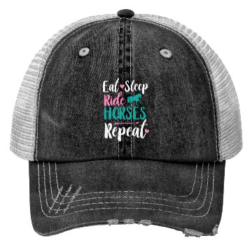 Discover Cute Eat Sleep Ride Horses Repeat Equestrian Trucker Hats