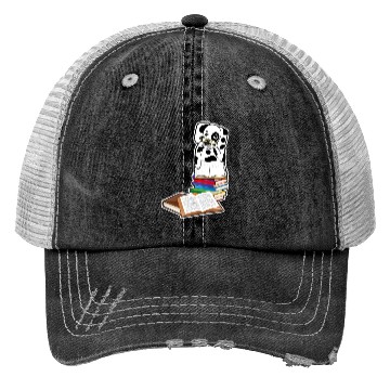 Discover Book Reading Dalmatian Dog Lover Trucker Hats