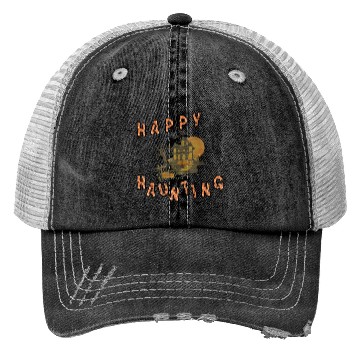 Discover Happy haunting party pumpkins dead house bat Trucker Hats