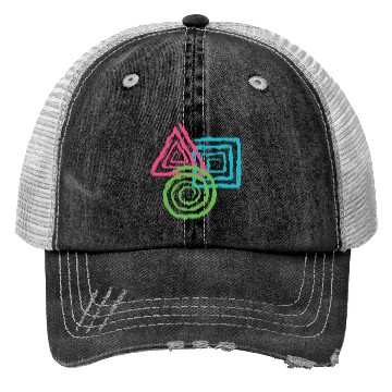 Discover Geometric Shapes. Square, Triangle, Circle Spirals Trucker Hats