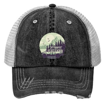 Discover Camping Car Mountains Trucker Hats