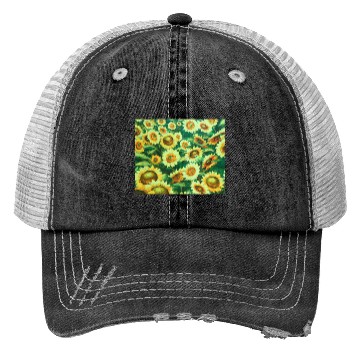 Discover Bright Sun Flower Field Trucker Hats