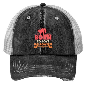 Discover Born to love Halloween cat Trucker Hats