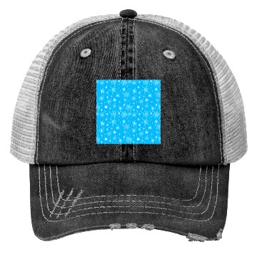 Discover Snowflakes Pattern Blue White Trucker Hats
