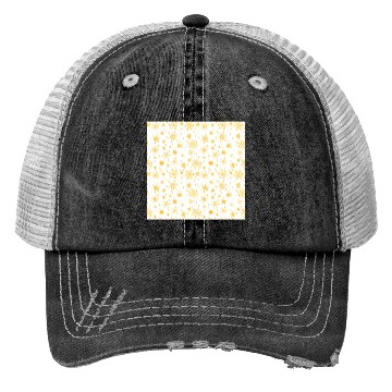 Discover Snowflakes Pattern Yellow White Trucker Hats