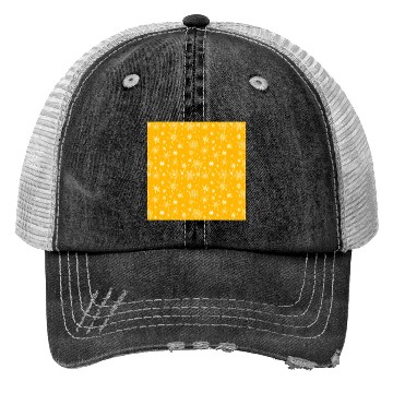 Discover Snowflakes Pattern Yellow White Trucker Hats