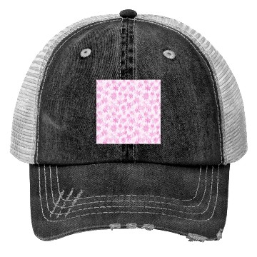 Discover Elegant Snowflakes Pattern White Pink Trucker Hats
