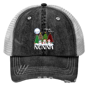 Discover I Love Being A Nonna Snowman Xmas Leopard Tree Trucker Hats