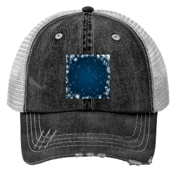 Discover Navy Blue White Snowflakes Pattern Trucker Hats