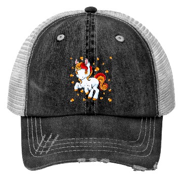 Discover Halloween Unicorn Pony Candy Corn Halloween Trucker Hats