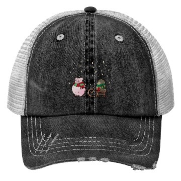 Discover Winter fun with pig and hedgehog Trucker Hats