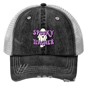 Discover Spooky Teacher Halloween Ghost Trucker Hats