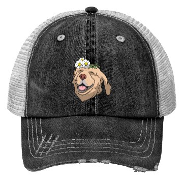 Discover Dog Labrador Flower Trucker Hats