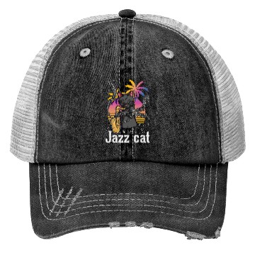 Discover Trumpet Jazz Cat Lover Trucker Hats
