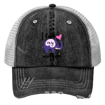 Discover I love my mom the elephant Trucker Hats is awesome