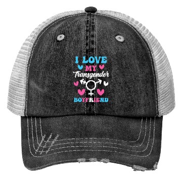 Discover I Love My Transgender Boyfriend Funny Trans Pride Trucker Hats